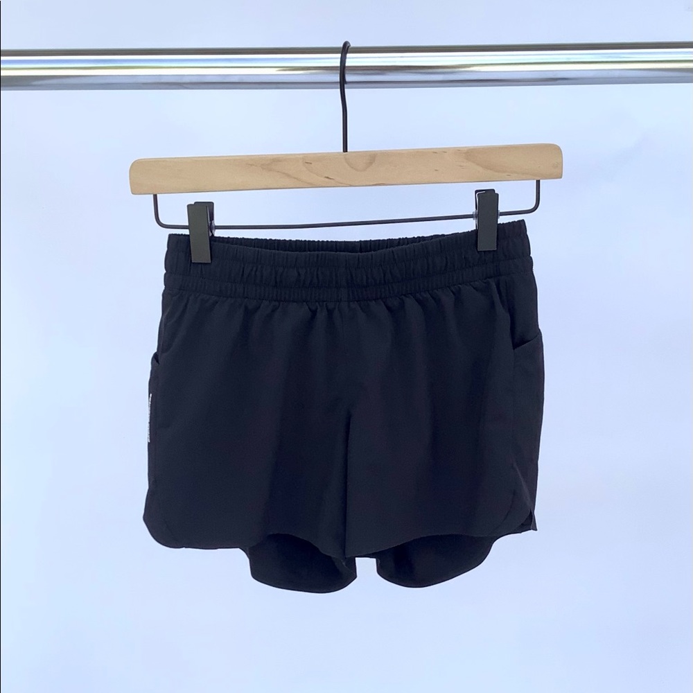 Athleta girl Allyson Felix record breaker shorts.